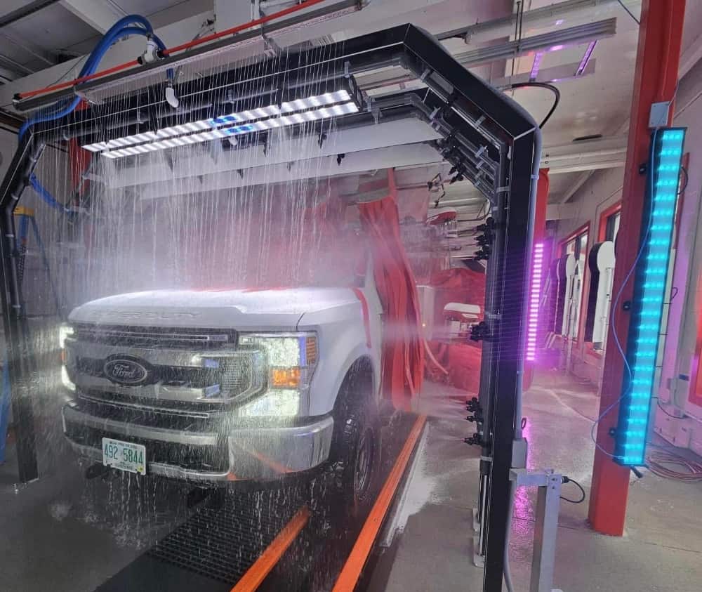 Car going through car wash