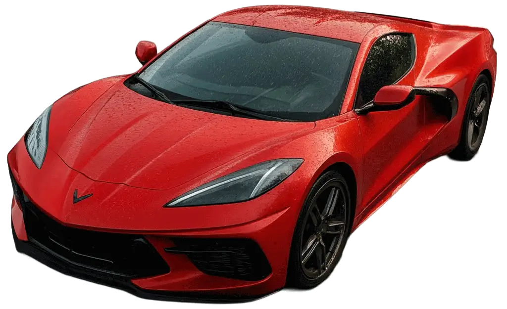 lady rich red corvette