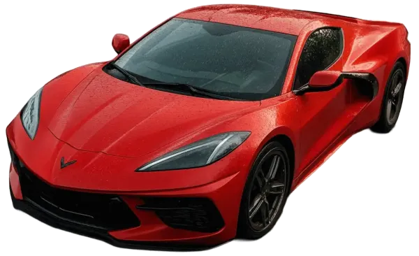 lady rich red corvette